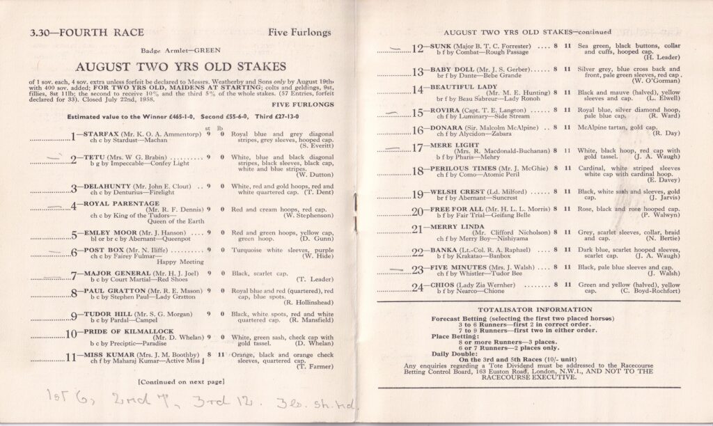 3.30 August Two Yrs Old Stakes