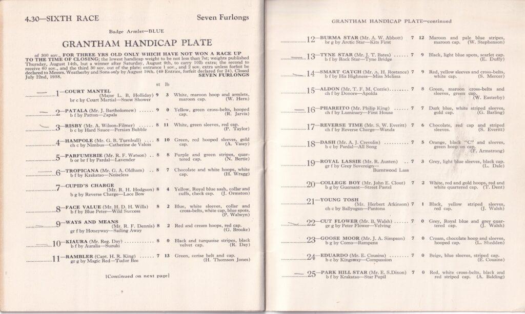 4.30 Grantham Handicap Plate