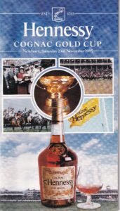 Hennessy Cognac Gold Cup Racecard Newbury Saturday 23rd November 1985