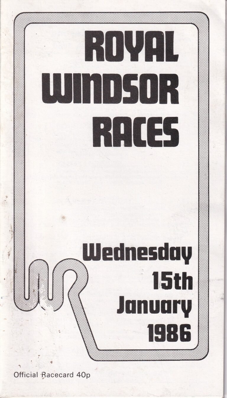 Royal Windsor Races Wednesday 15th January 1986 Official Racecard