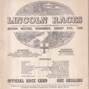 Lincoln Races Autumn Meeting Wednesday August 27th 1958