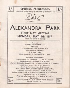 Alexandra Park First May Meeting Monday May 6th 1957