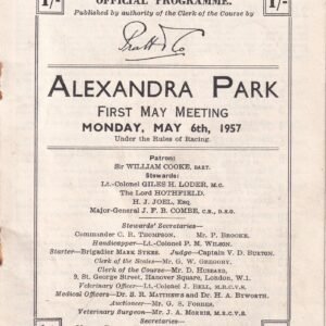 Alexandra Park First May Meeting Monday May 6th 1957