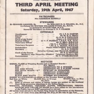 Bangor-On-Dee Steeplechases Third April Meeting Saturday 29th April 1967