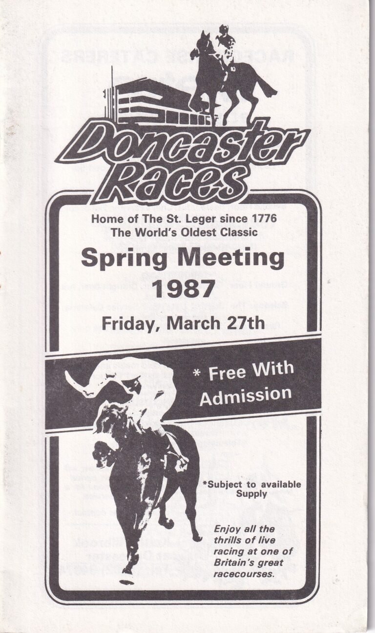 Doncaster Races Spring Meeting 1987 Second Day Friday March 27th Racecard