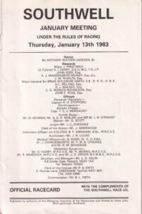 Southwell January Meeting Thursday January 13th 1983 Official Racecard