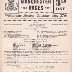 Manchester Races Whitsuntide Meeting Saturday May 27th 1961