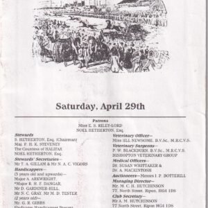 Ripon Third April Meeting 1995 Saturday April 29th Official Racecard