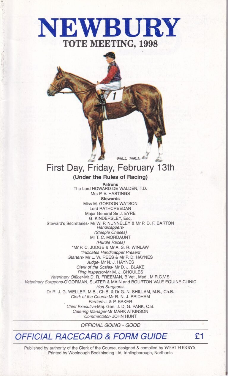 Newbury TOTE Meeting 1998 First Day Friday February 13th