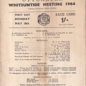 Uttoxeter Whitsuntide Meeting 1964 First Day Monday May18th Race Card