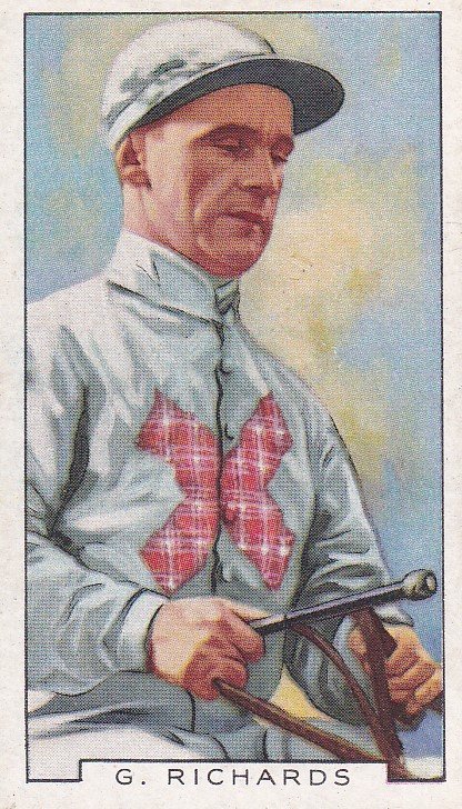 Famous Jockeys Series of 48 No. 22 G. Richards In The Colours Of Mr J. A. Dewar