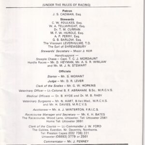 Uttoxeter First May (Evening) Meeting Thursday May 12th 1983 Racecard