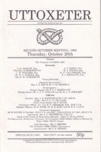 Uttoxeter Second October Meeting 1988 Thursday October 20th Official Race Card