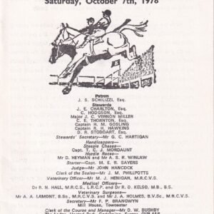 Towcester October Meeting Saturday October 7th 1978 Official Programme