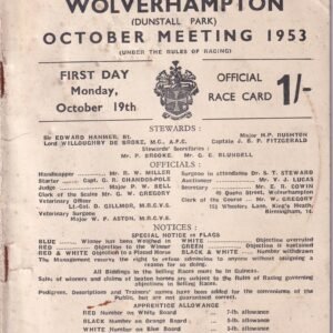 Wolverhampton (Dunstall Park) First Day Monday 19th October 1953