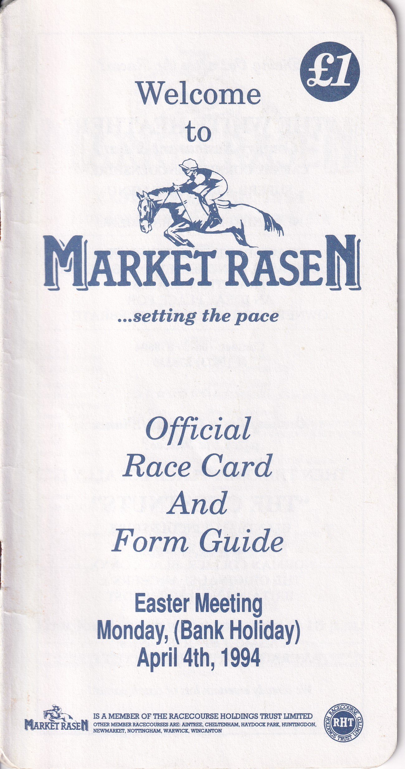 Market Rasen Easter Meeting 1994 Monday (Bank Holiday) April 4th Racecard