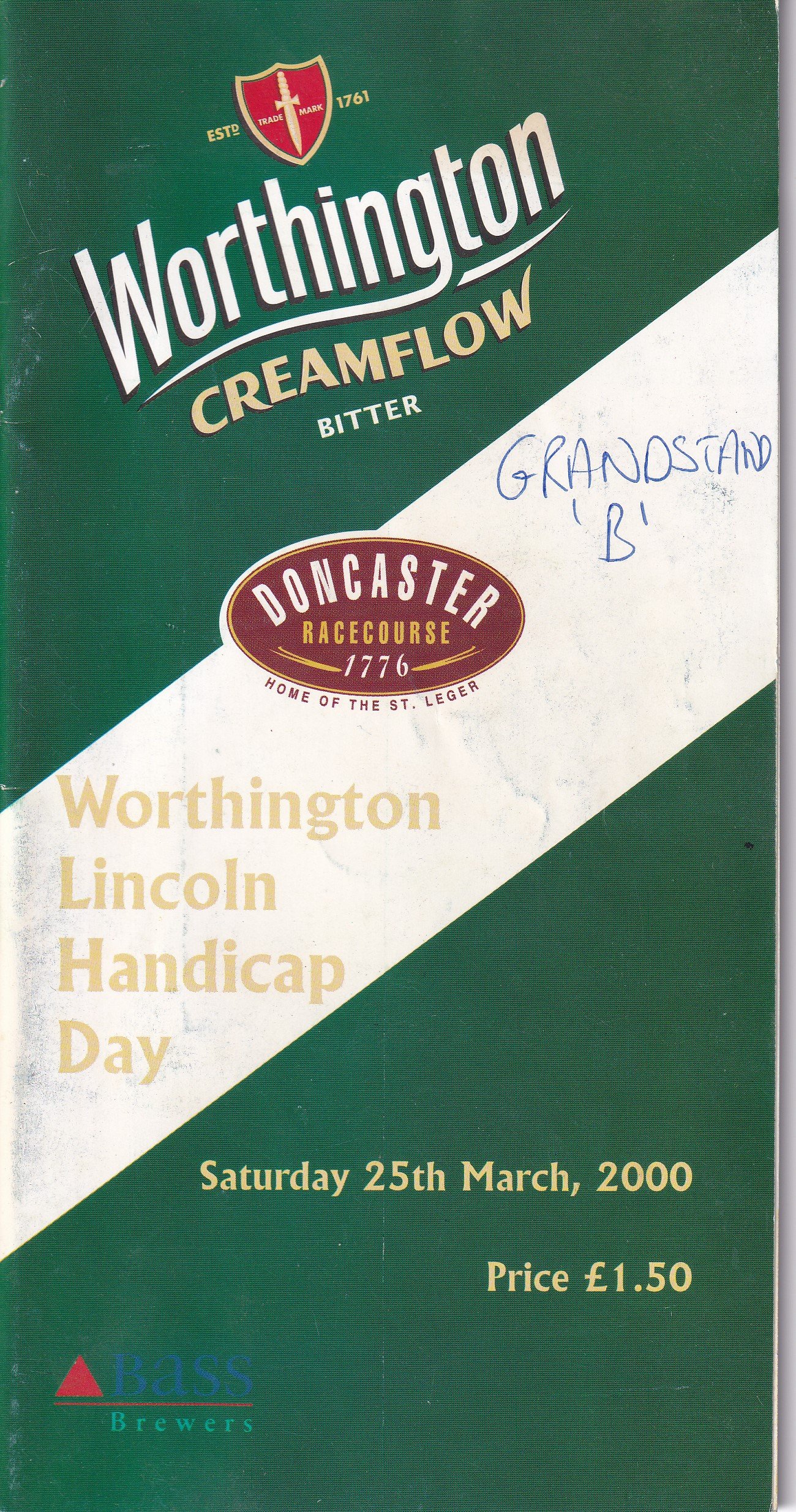 Doncaster Racecourse Spring Meeting 2000 Third Day Saturday March 25th Racecard