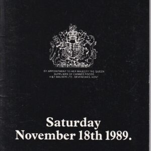 H&T Walker Gold Cup Day Saturday 18th November 1989 Ascot Racecard – Good Used Condition