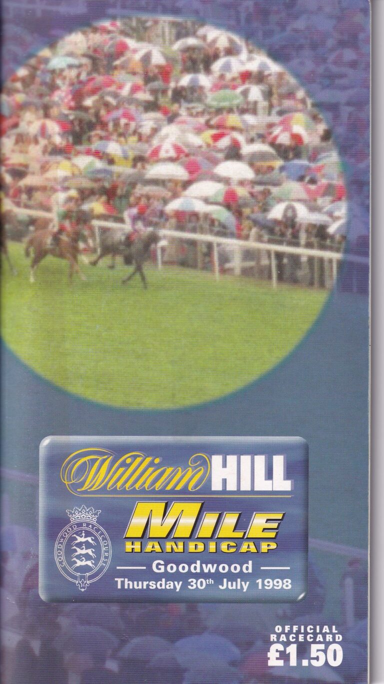 William Hill Mile Handicap Goodwood Racecourse Thursday 30th July 1998 Racecard