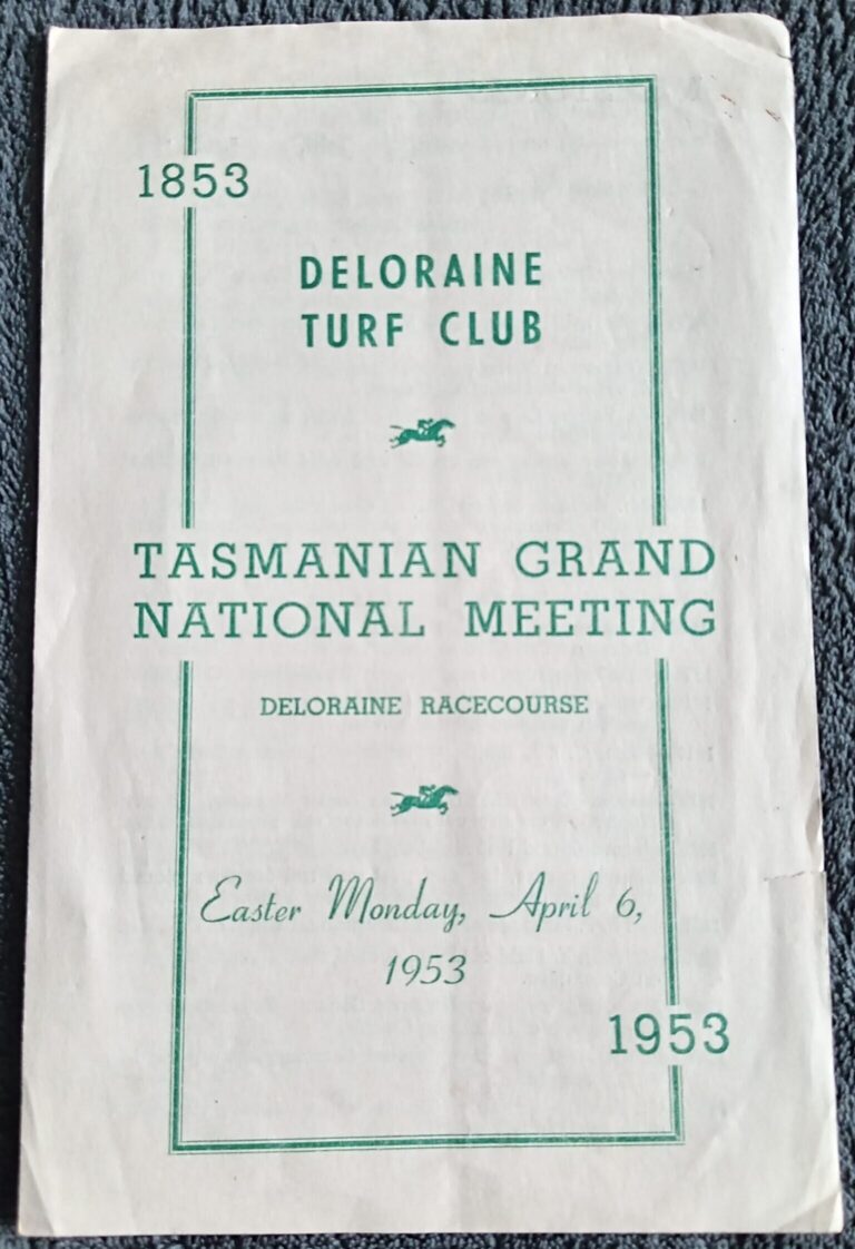 1953 Tasmanian Grand National Meeting Programme: Deloraine Racecourse