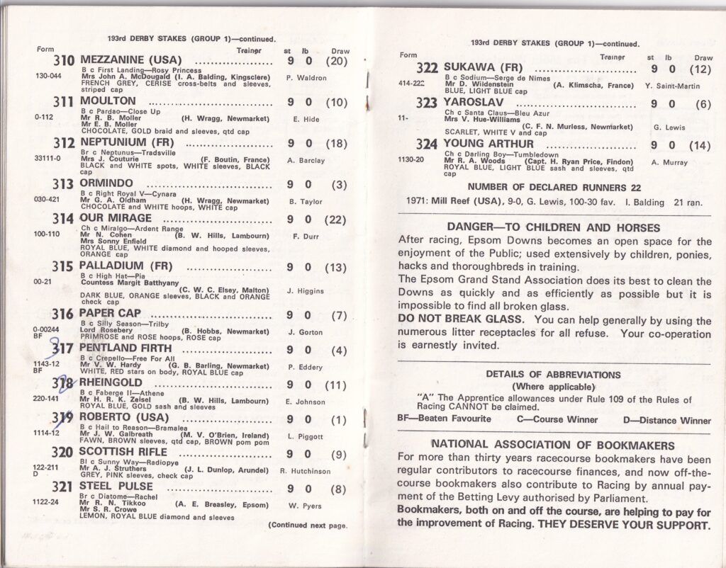 3.35 193rd Derby Stakes (Group 1)