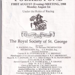 Folkestone Monday August 1st (Evening) 1988 Racecard