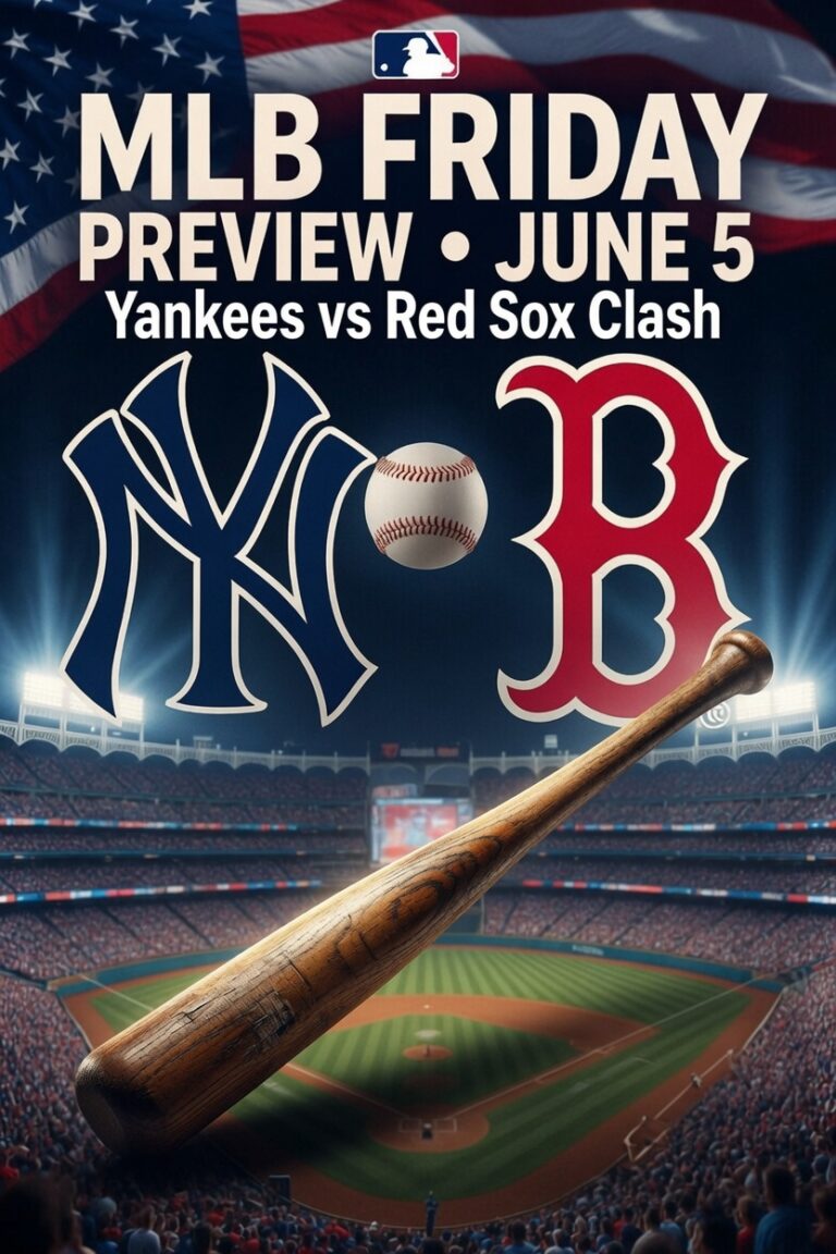 MLB Preview June 5: Full Friday Schedule Featuring Yankees–Red Sox Clash