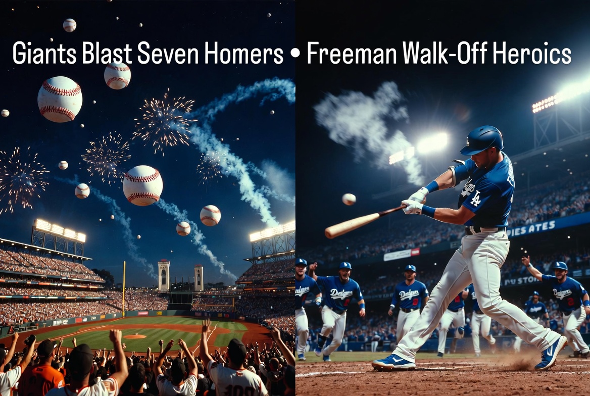 MLB Roundup June 6, 2026: Giants Hit 7 Homers, Freeman Walk-Off