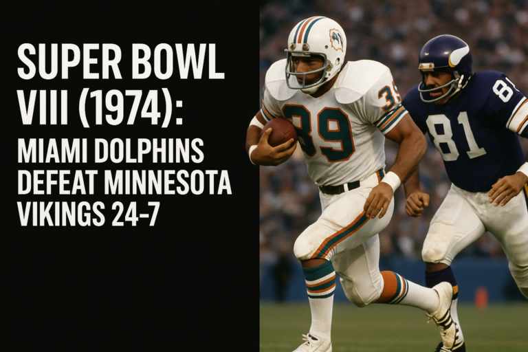 Super Bowl VIII (1974): Miami Dolphins Defeat Minnesota Vikings 24-7