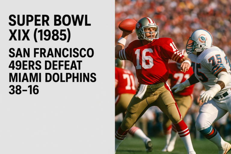 Super Bowl XIX (1985): San Francisco 49ers Defeat Miami Dolphins 38–16