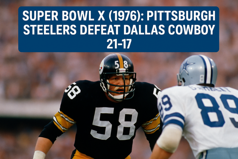 Super Bowl X (1976): Pittsburgh Steelers Defeat Dallas Cowboys 21-17