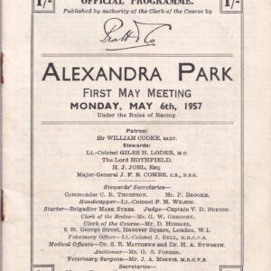 Alexandra Park Racecard First May Meeting 6th May 1957 | Vintage Racing Memorabilia