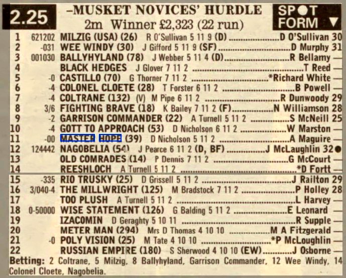 Musket Novices Hurdle